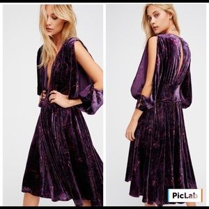 Free People Purple Velvet Paisley Medusa Size 2